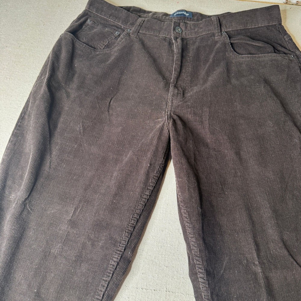 Vintage St Johns Bay Mens Brown Corduroy Pants 38x32 Straight Leg Cotton Pants